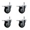 Service Caster 3.5'' Black Poly Swivel 7/16'' Stem Caster Set with Total Lock Brake, 4PK SCC-GRTTL20S3514-PPUB-BLK-716138-4 - alternate 1